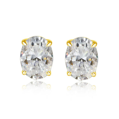 Oval Cut Moissanite Stud Earrings for Women 1-4 Carat D VVS1 GRA Certified Lab Gemstone 925 Sterling Silver 18k Earring