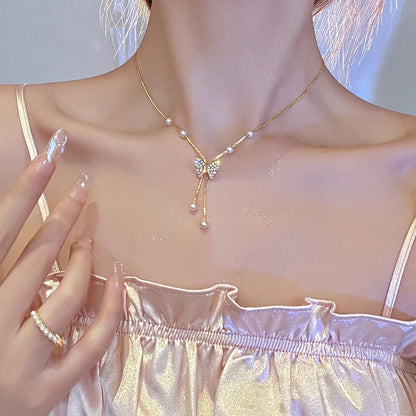 Heart Shape Pendant Necklaces Silver Color 5A Cubic Zirconia Minimalist Style Clavicle Chain Women And Girl Jewelry