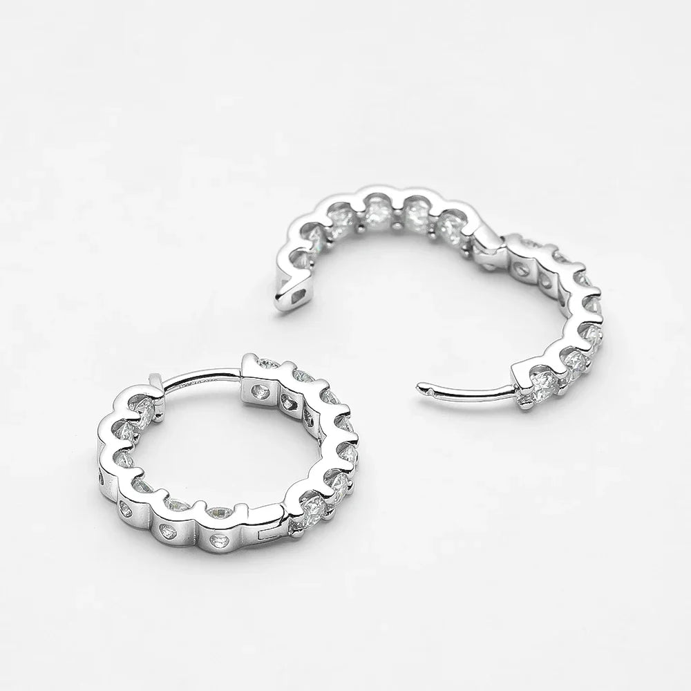 Luxury Moissanite Hoop Earrings 2.6 Carat D Color S925 Sterling Silver Earring For Women Party Fine Jewelry Christmas Gift