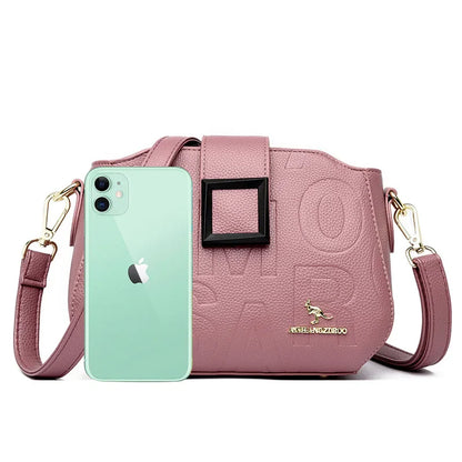 Fashion Women's Square Buckle Crossbody Bag Casual Shoulder Crossbody Bags Ladies Luxury Designer Large Capacity Travel Handbag