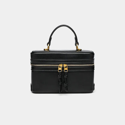 Fashionable versatile box bag brown one shoulder trendy hand-held hard fashionable small square bag