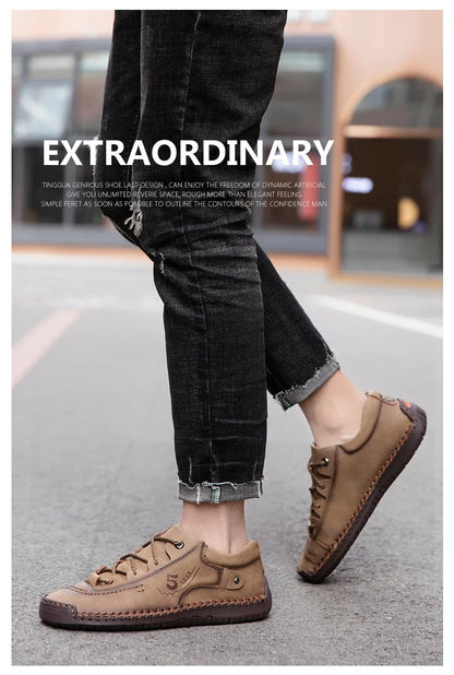 Men Leather Casual Shoes Outdoor Comfortable High Quality Fashion Soft Homme Classic Ankle Non-slip Flats Moccasin Trend
