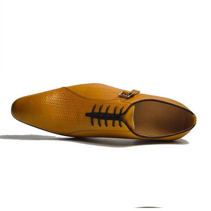 Premium Quality Men Dress Shoe Cowhide Leather Upper Wedding Party Banquet Men's Shoe Handmade Painting Formal Office Wearing