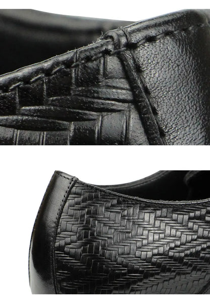 High Grade Black Leather Shoe Formal Office Oxfords Elegant Wedding Position Braid Leather Business Lace Up Men Shoes  Handmade