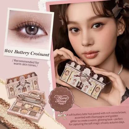 Bunny Garden Collection 6-Color Makeup Eyeshadow Contour Palette Eye Brush Puff Set Eye Glitter Korean Makeup Kit