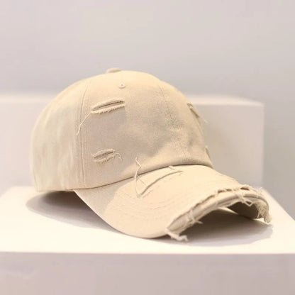 Cotton Washed Hole Baseball Caps for Men Women Hat Unisex-Teen Hip Hop Snapback Peaked Cap Visor Sun Hats Trucker Bone Dad Hat
