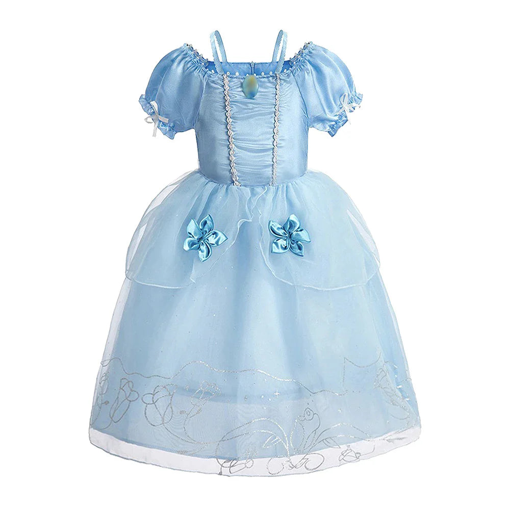 Girls Costume Sleeping Beauty Aurora Princess Party Rapunzel Halloween Snow White Cosplay Costume Kid Cinderella Dress up