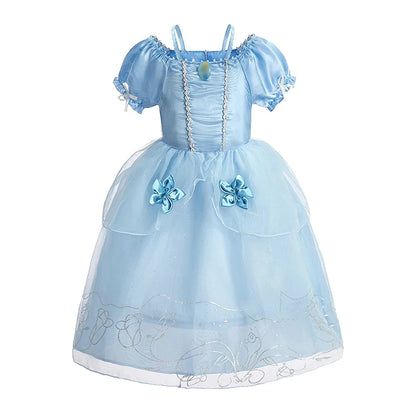 Girls Costume Sleeping Beauty Aurora Princess Party Rapunzel Halloween Snow White Cosplay Costume Kid Cinderella Dress up