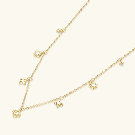 3mm D Moissanite Jewelry Set Clover Flower Pendant Necklace Earrings Bracelet 3 in 1 Sets for Women 925 Silver Charm Gifts