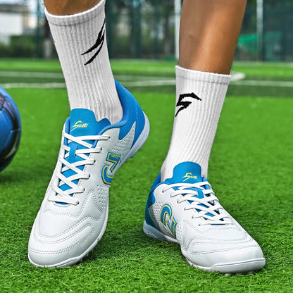 TF Turf Soccer Cleats for Kids Youth Men Women Breathable Non-Slip Training Shoes with PU Fabric Rubber Sole