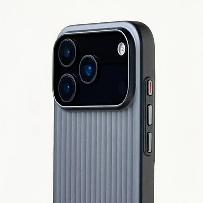 Stripes Metallic Paint Armor Case For iPhone 17 Air 16 15 14 13 Pro Max Shockproof Camera Protective Slim Matte PC Funda