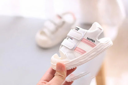PU Leather Summer Sandals For Children 2024 Trend Fashion Boys Girls Beach Shoes Anti-slippery Soft-soled Toddler Shoes Footwear