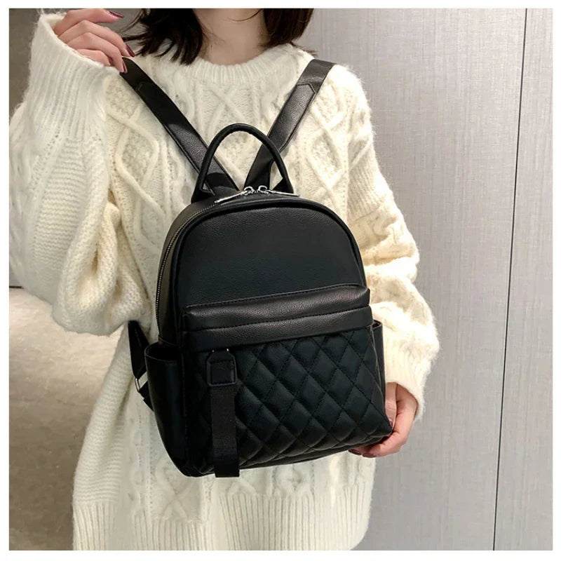 Embroidery Name Backpack Women's PU Bag Fashion Ladies Gift High Quality PU Backpack Personalized Girls Outdoor Small Backpack