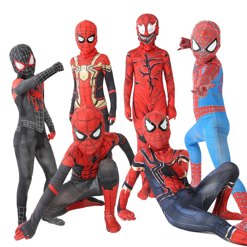 Superhero Spiderman Costume Bodysuit for Spandex Zentai Halloween Spider Man Cosplay Jumpsuit 3D Style