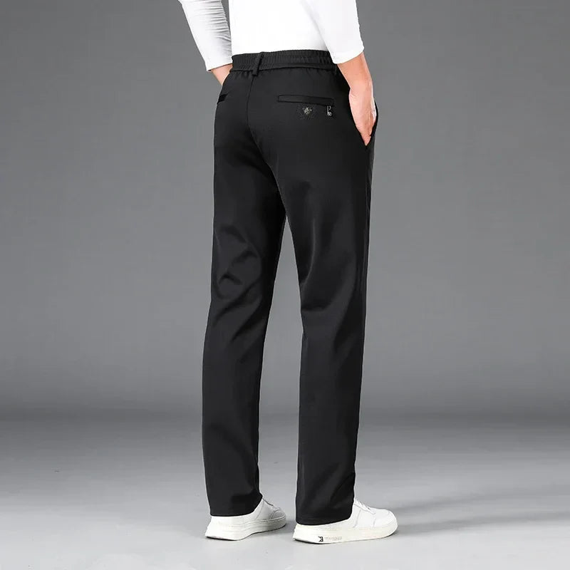 Men's Stretch Casual Pants Autumn Elastic Waist Straight Jogger Sweatpants Korean Business Classic Brand Trousers Male Clothing