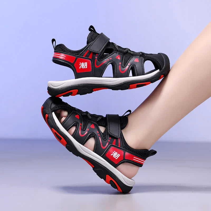 2026 New Summer Kids Beach Sandals Closed Toe Anti Bump Children's Walking Flat Shoe Outdoor Breathable Boy's Soft Sole Sandals
