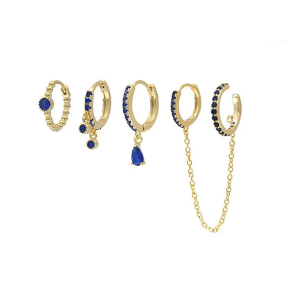 ROXI Ear Jewelry Set Water Drop Suit Earrings For Women Fashion Tassel Hoop Earring Piercing Pendientes Casual Street Jewelry