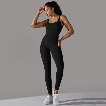 Fitness Sports Jumpsuit Screw Thread Sleeveless Bodysuit Women Seamless Set Full Seasons Casual Fitness Sporty Playsuit