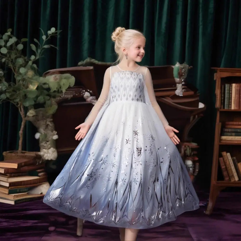 Cinderella Anna Elsa Costume Children Princess Dress for Girls Kids Cosplay Snow White Christmas Carnival Party Disguise Outfit