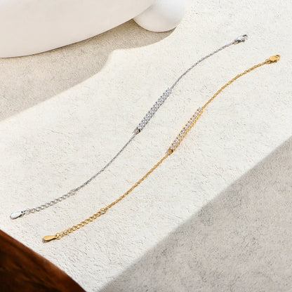 A Row Of Moissanite Tennis Bracelets 925 Sterling Silver Yellow Gold Plated Adjustable Bracelet For Women Charm Jewelry