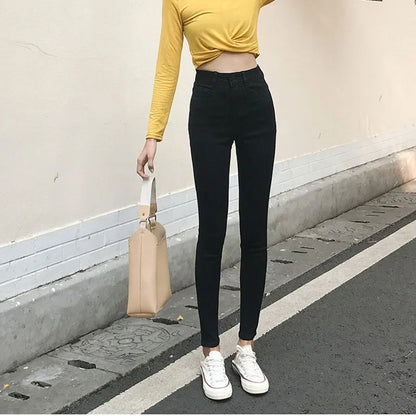 High Waist Big Size 25-34 Denim Pants
