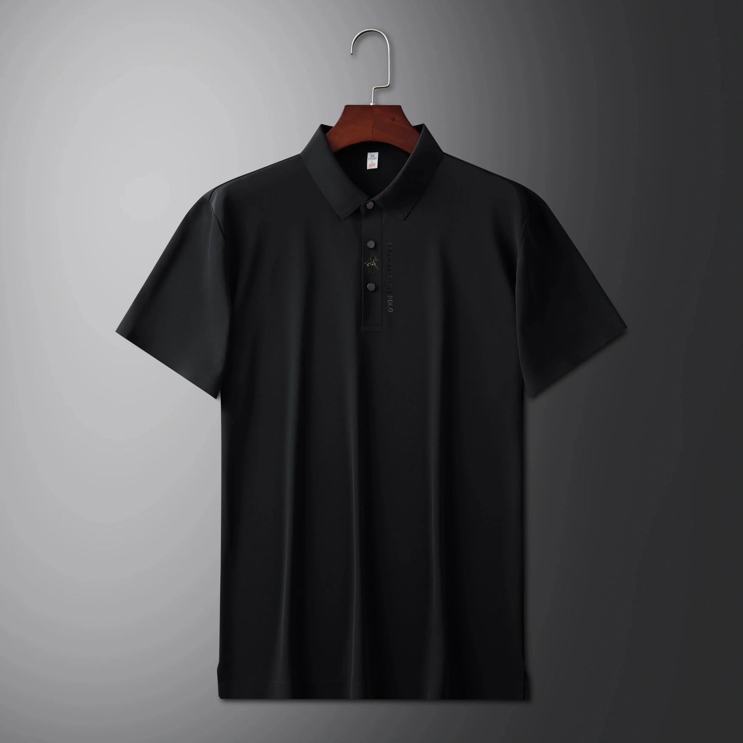 High quality silk breathable short sleeve POLO shirt men's lapel top 2024 summer new light luxury brand printed casual T-shirt