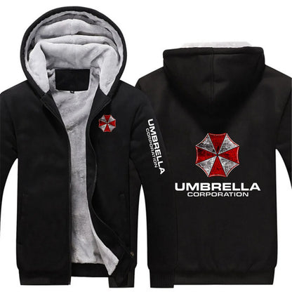 Hoodies Autumn And Winter Man's Popular Jacket Umbrella Corporation Graphic Logo Print Fleece Warm Coat