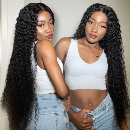 Human Hair 13x6 HD Kinky Curly Lace Frontal Wigs Deep Curls Brazilian 13X4 Closure Wear And Go Wigs Isee Glueless Ready To Wear