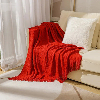 Aesthetic Nordic Plaid Knitted Throw Thread Blankets on the Bed Sofa Throw Travel TV Nap Blankets Soft Towel Bed Plaid Tapestry