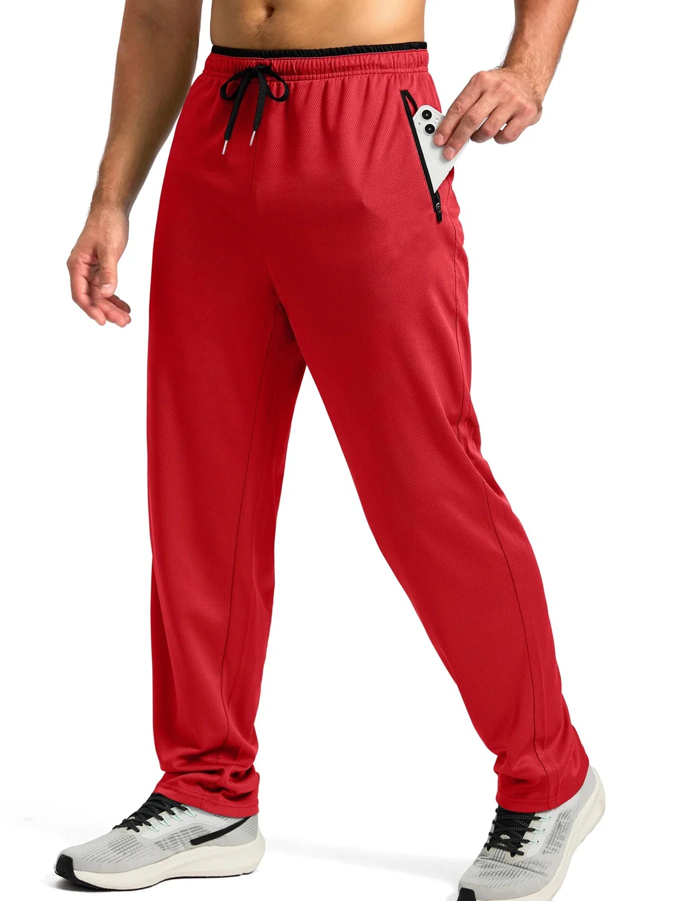 Men's Breathable Athletic Pants: Lightweight Workout Trousers with Zipper Pockets – Multi-Color Activewear for Gym & Casual Use.