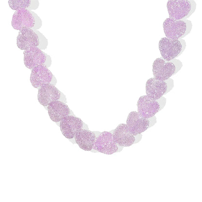 New colorful love candy resin necklace, cute love candy, niche design, collarbone chain women's gift necklace