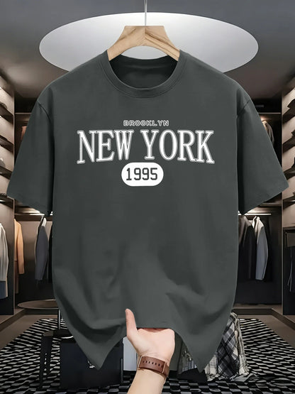New York Brooklyn 1995 Design T-Shirts Men Cotton Casual Tee Breathable Summer Sportswear Unisex Loose O-Neck Short Sleeve