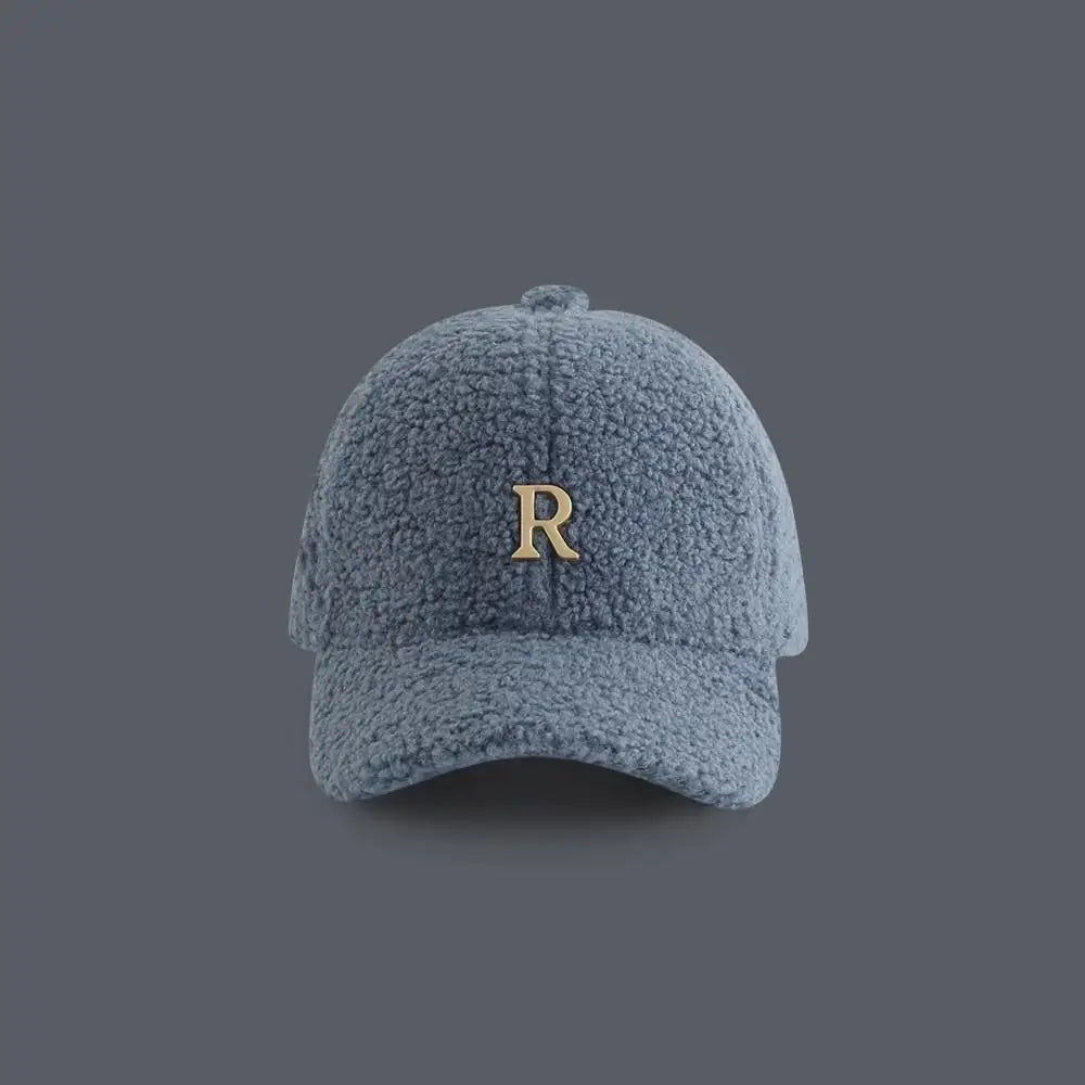 Baseball Cap Winter Hats For Women Men Unisex Letter Metal Logo Imitation Cashmere Keep Warm Simple Casual Winter Cap New Velvet