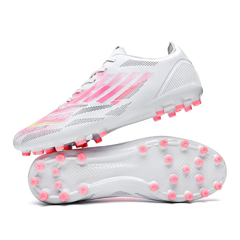 Soccer Cleats for Men Women Breathable Cushioned Insole Anti-Slip Football Shoes for AG/TF Outdoor Sports Boots