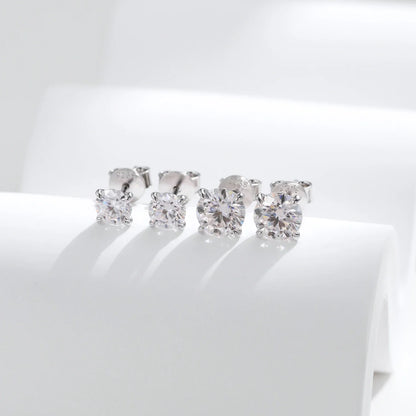 D Color 1CT Moissanite Stud Earrings 925 Sterling Silver Wedding Engagement Lab Created Diamond Jewelry For Women Gift