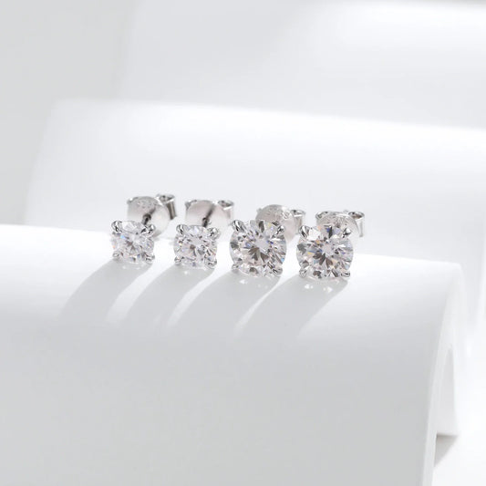 D Color 1CT Moissanite Stud Earrings 925 Sterling Silver Wedding Engagement Lab Created Diamond Jewelry For Women Gift