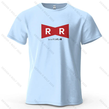 Red Ribbon Army Printed Men's T-Shirt 100% Cotton Oversized Anime Graphic Tees for Women Tops Tees Casual Streetwear