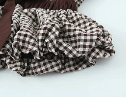 Casual Chic Women Tops Plaid V-Neck Sleeveless Bow Folds Short Tops Fashion 2026 Spring Summer Holiday Female Y2K Tops