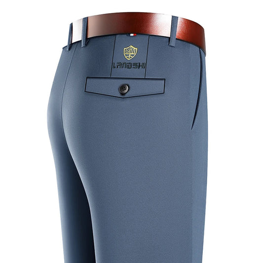 Men Stretch Suit Pants Business Dress Pants Wrinkle Free Embriodery 4-Way Stretch Formal Dress Pants