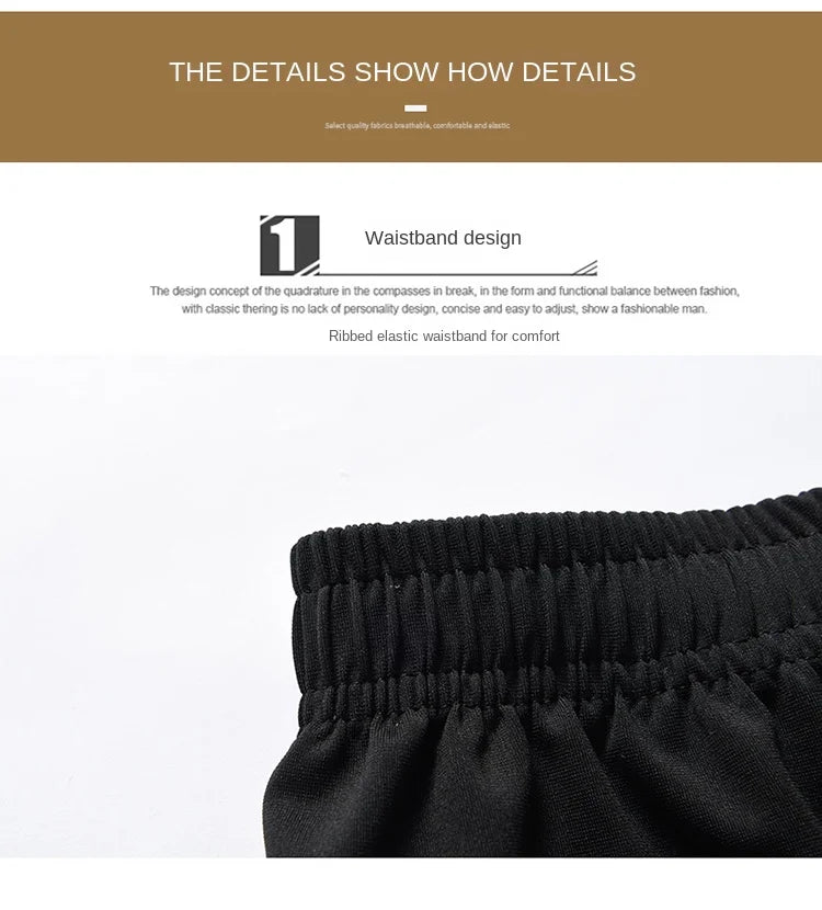 Hot Men's Casual Fashion Knitted Ice Silk Sports Shorts Loose Size Fashion Trendy Air Conditioned Pants