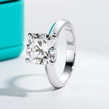 3.5ct D Color Cushion Cut Moissanite Engagement Wedding Ring 925 Sterling Silver Rings For Women Jewelry Wholesale