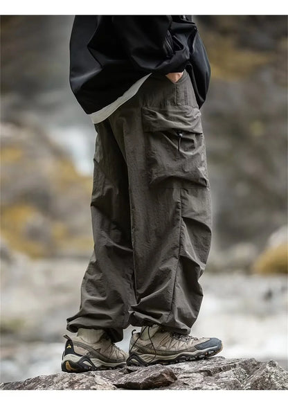 Vintage Baggy Hiking Cargo Pants Men Waterproof Casual Sport Jogging Sping Summer Parachute Pants Outdoor Wide Leg Trousers