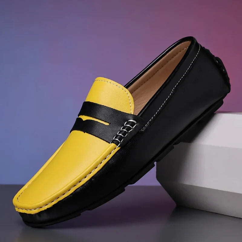 Business Shoes Fashion Casual Shoes Man Luxury Leather Loafers Breathable Slip on Male Boat Shoes Moccasins Driving Shoe
