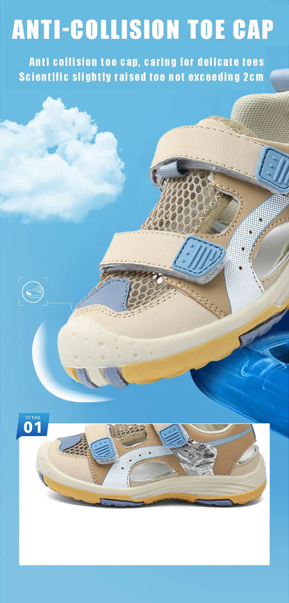 Boys Soft Sandals Fashion Children Shoes Solid Color Baby Sole Anti-slip Anti collision outdoor Girls Sandalias Flat Beach