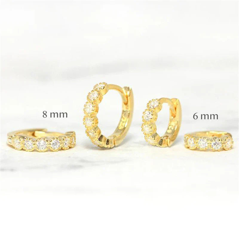 Ins Star Anise 925 Sterling Silver  Earring For Women Hoop Earrings Crystal Fine Jewelry Glossy 18K Gold Mom Gift Trend