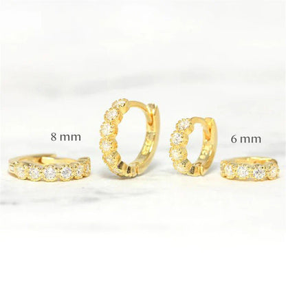 Ins Star Anise 925 Sterling Silver  Earring For Women Hoop Earrings Crystal Fine Jewelry Glossy 18K Gold Mom Gift Trend