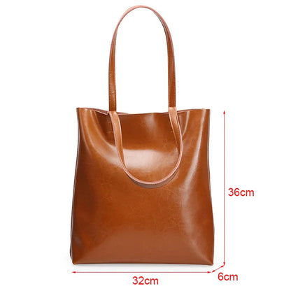 Women Genuine Leather Shoulder Bags Retro Fashion Designer Bag Large Capacity Female Versatile Tote Bag Portable Phone Bag Girl