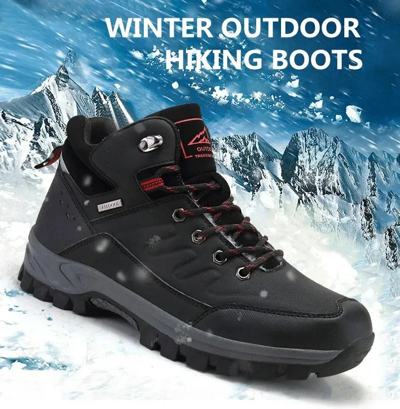 Brand Winter Men's Boots Warm Men's Snow Boots High Quality Leather Men Sneakers Outdoor Men Hiking Boots Work Shoes Size 39-46
