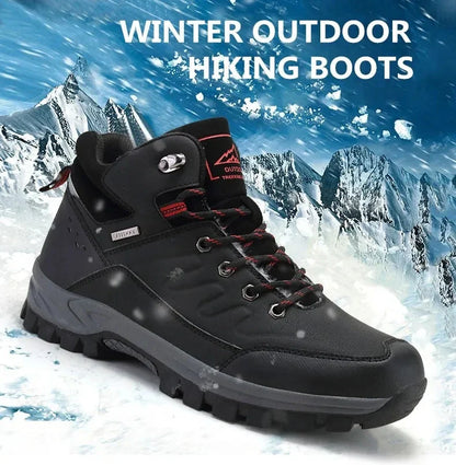 Brand Winter Men's Boots Warm Men's Snow Boots High Quality Leather Men Sneakers Outdoor Men Hiking Boots Work Shoes Size 39-46