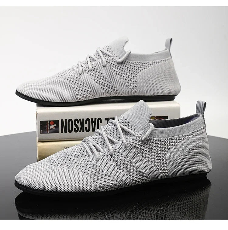 Male Summer Driving Shoes Flat Breathable Fashion Walking Shoes Mens High Quality Mesh Comfortable Soft Sole Casual Loafers